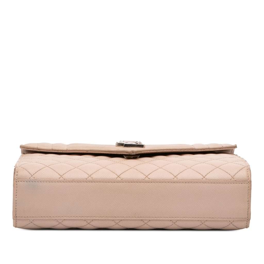 Saint Laurent Medium Grain De Poudre Triquilt Monogram Envelope Bag Brown Leather Very good - Inside View