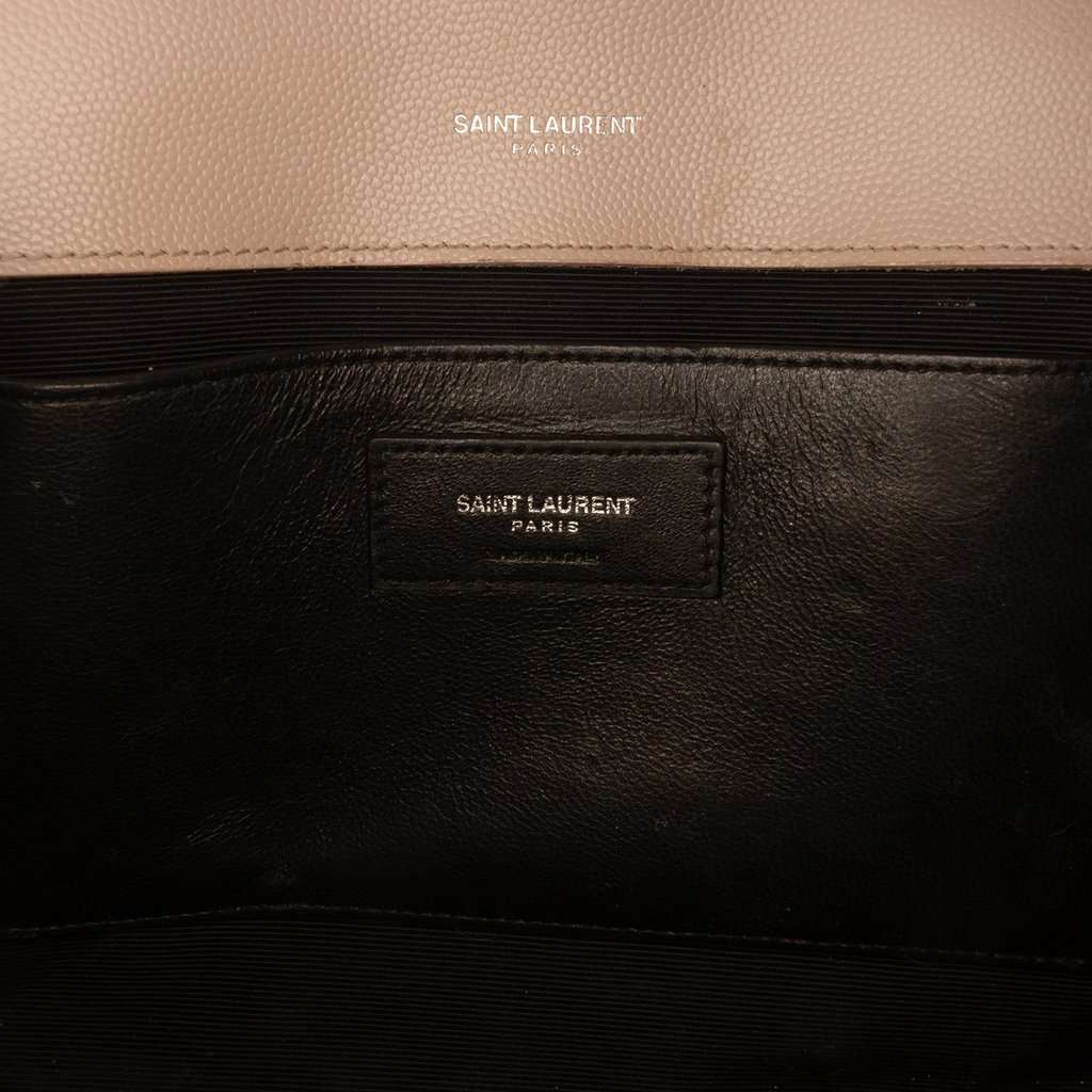 Saint Laurent Medium Grain De Poudre Triquilt Monogram Envelope Bag Brown Leather Very good - Box View