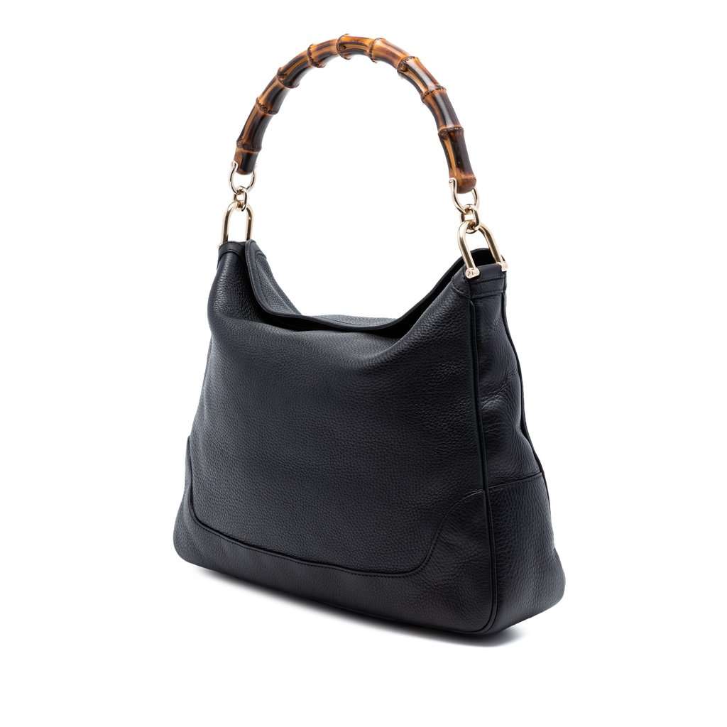 Gucci Calfskin Bamboo Diana Satchel Black Leather Very good condition - Back View