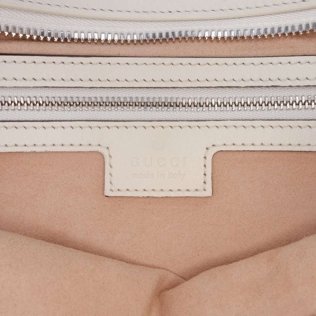Gucci Small Calfskin Petite GG Tote White Leather Very good condition - Box View