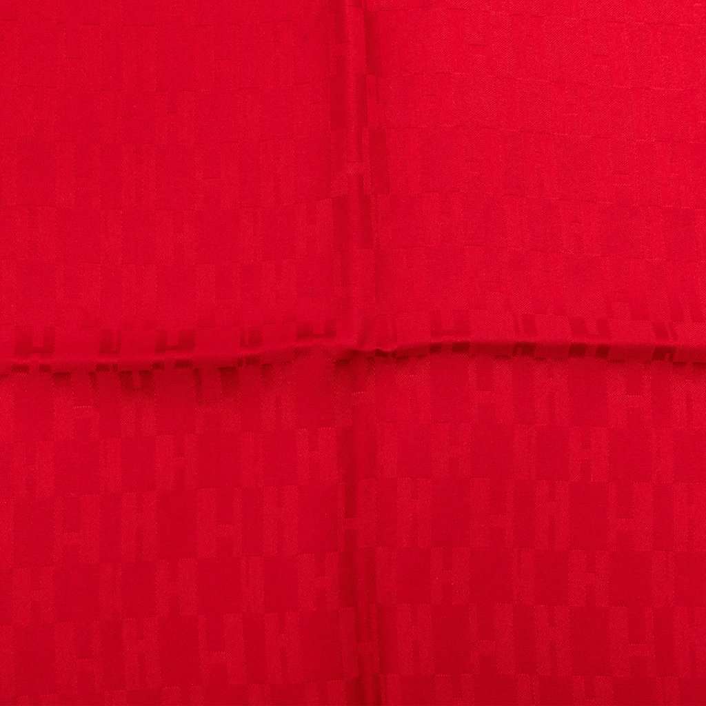 Hermès Faconnee Grand H Silk Pocket Square Scarf Red Very good - Model View