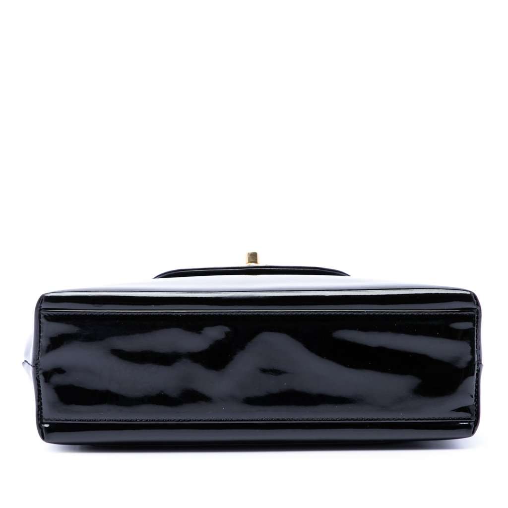 Chanel Patent Kelly Top Handle Flap Black Leather Very good condition - Inside View