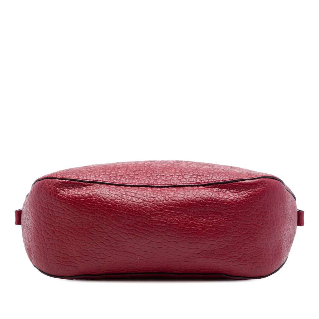Burberry Small Grained Calfskin Heritage Orchard Bowling Bag Red Leather Good - Inside View