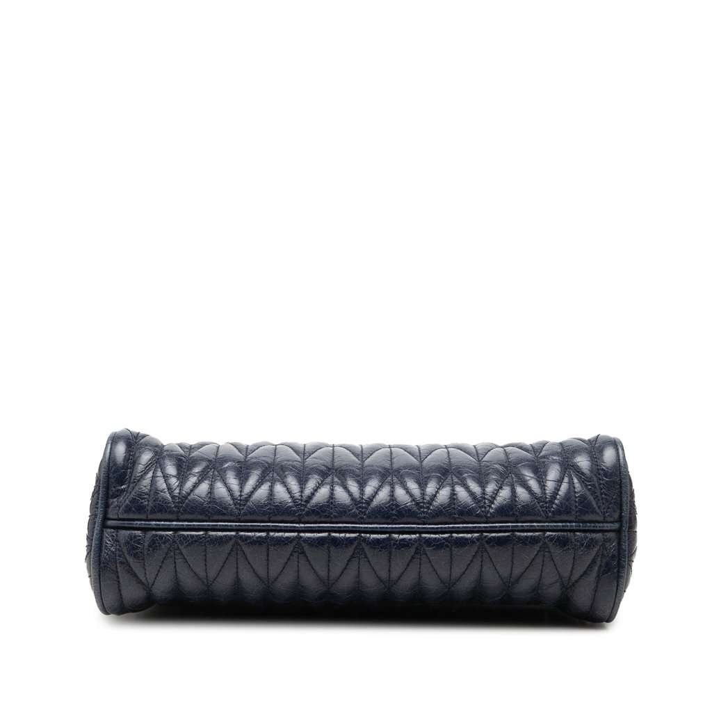 Miu Miu Matelasse Nappa Bow Shoulder Bag Blue Leather Very good condition - Inside View
