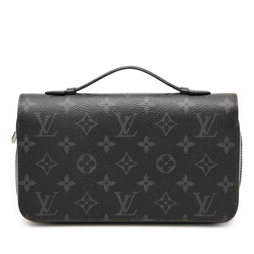 Louis Vuitton Monogram Eclipse Zippy XL Wallet Black Very good condition - Front View