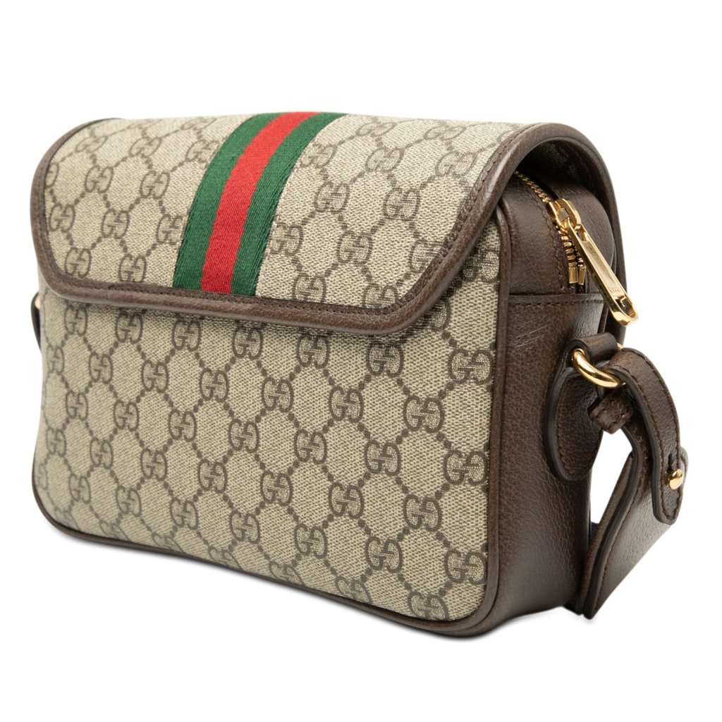 Gucci GG Supreme Web Ophidia Crossbody Beige Very good condition - Back View