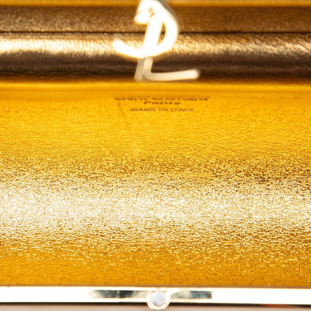 Saint Laurent Ribbed Acrylic and Lambskin Fringe Monogram Opium Box Bag Gold Plastic Very good condition - Model View