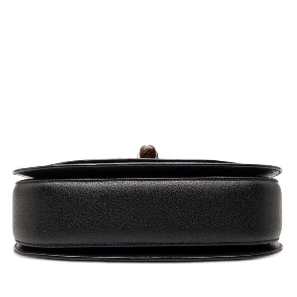 Gucci Small Grained Calfskin Bamboo Night Black Leather Very good condition - Inside View