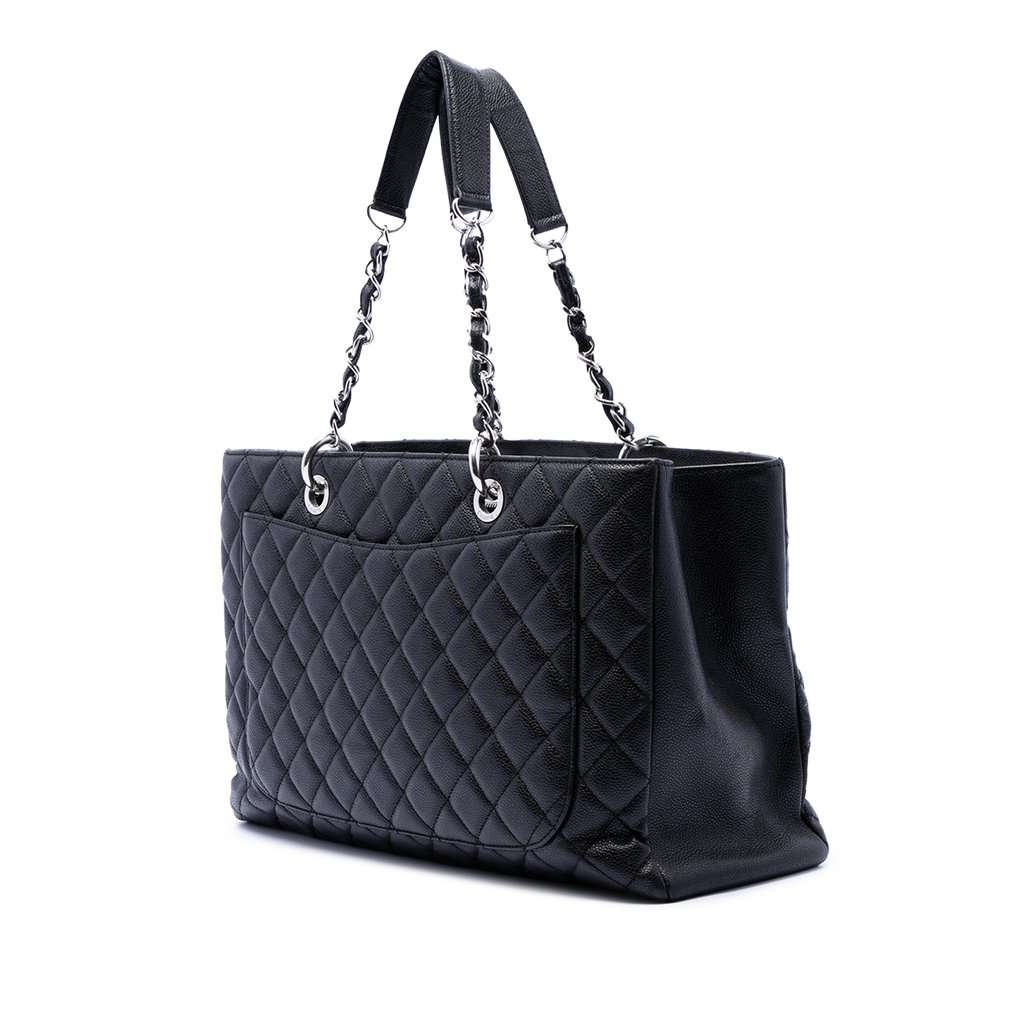 Chanel Caviar Grand Shopping Tote XL Black Leather Very good condition - Back View