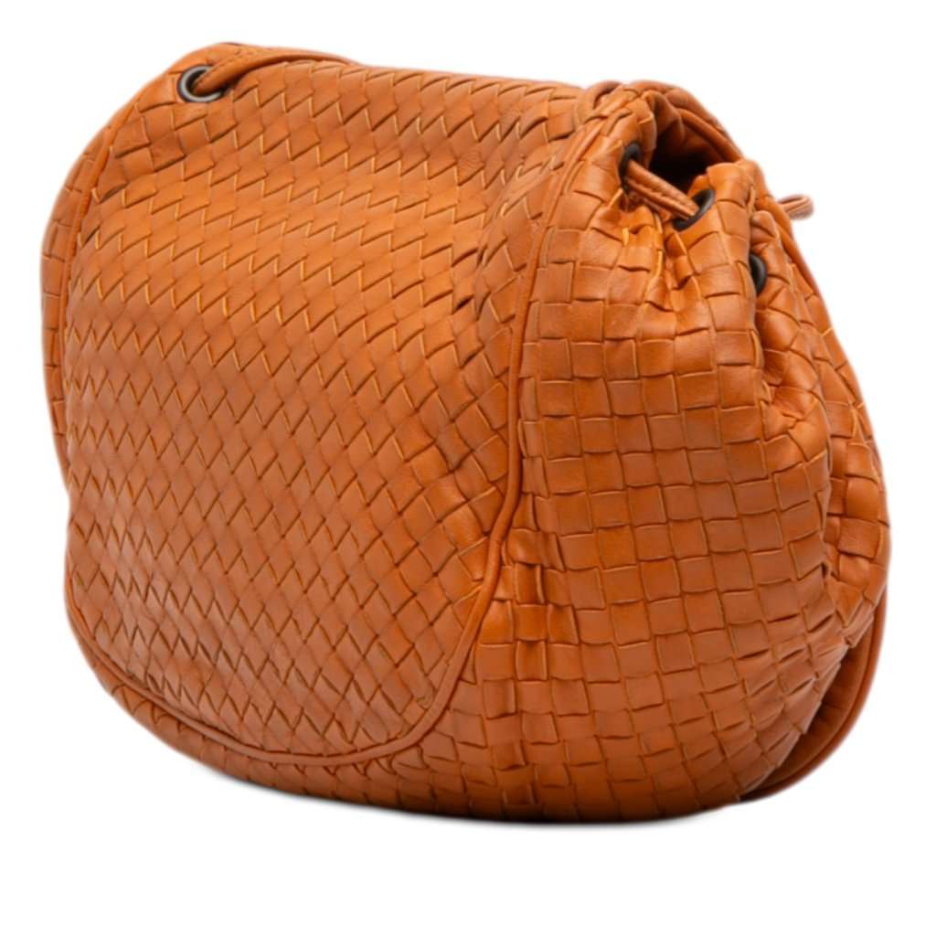 Bottega Veneta Nappa Intrecciato Flap Crossbody Orange Leather Very good condition - Back View
