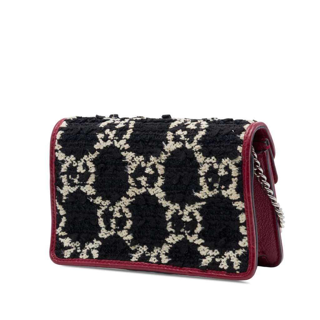 Gucci Mini GG Tweed Dionysus Crossbody Black Very good - Back View