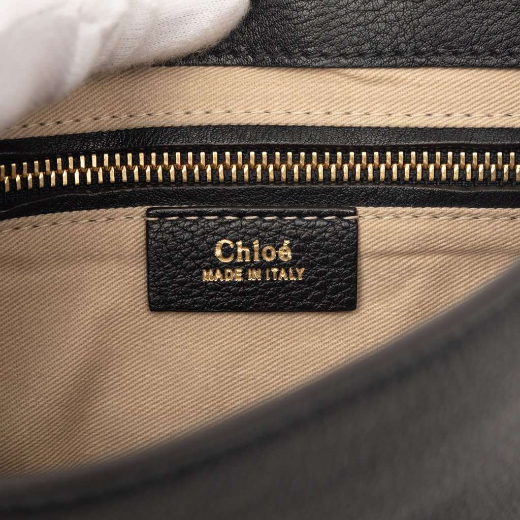 Chloé Medium Calfskin and Suede Faye Backpack Black Leather Good condition - Box View