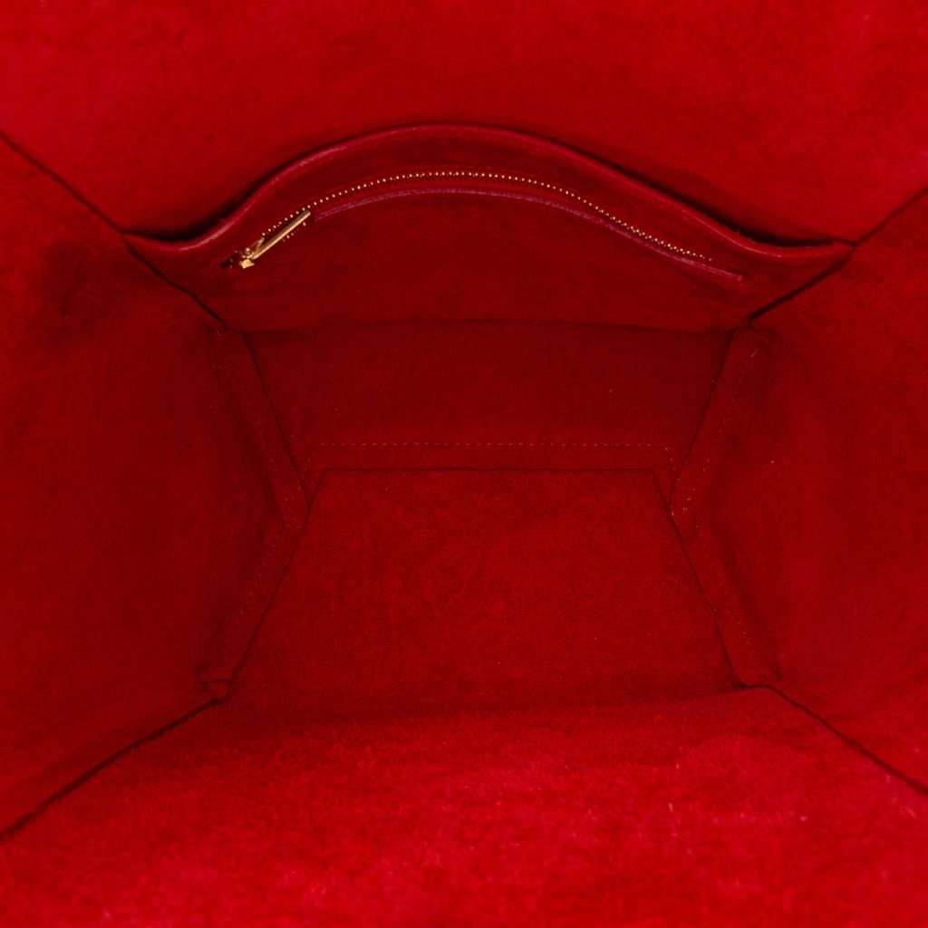 Celine Small Leather Seau Sangle Bucket Bag Red Leather Very good condition - Model View