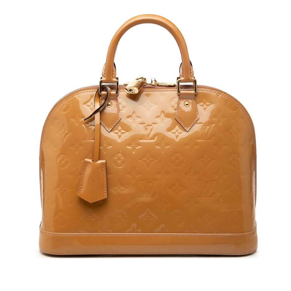 Louis Vuitton Monogram Vernis Alma PM Brown Leather Very good condition - Front View