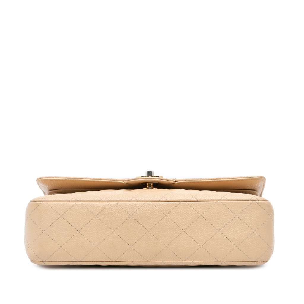 Chanel Medium Classic Caviar Double Flap Beige Leather Very good condition - Inside View