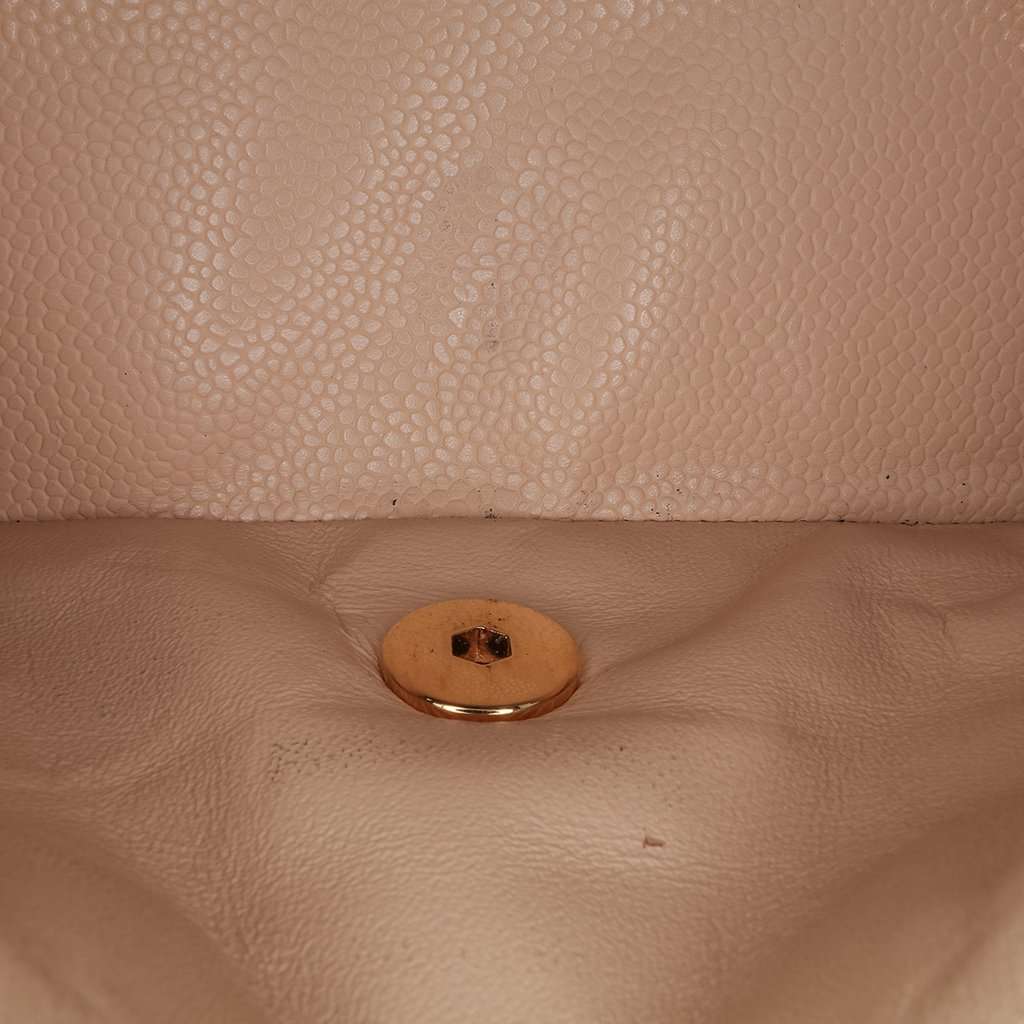 Chanel Medium Classic Caviar Double Flap Beige Leather Very good condition - Box View