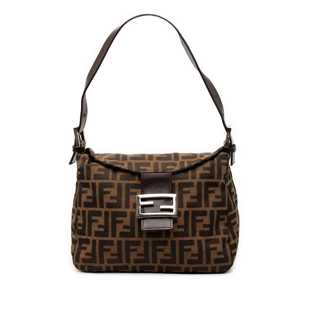 Fendi Zucca Canvas Double Flap Mamma Brown Very good condition - Front View