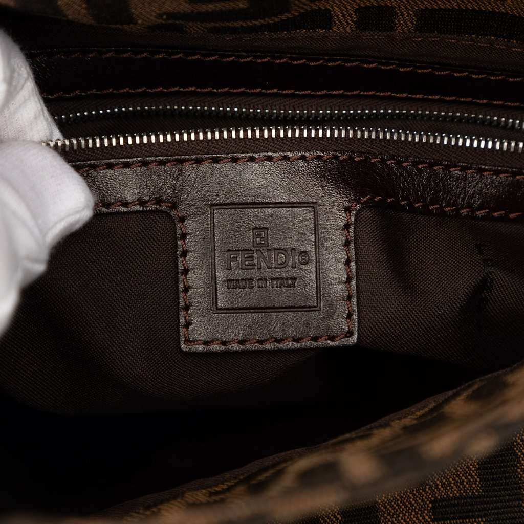 Fendi Zucca Canvas Double Flap Mamma Brown Very good condition - Box View