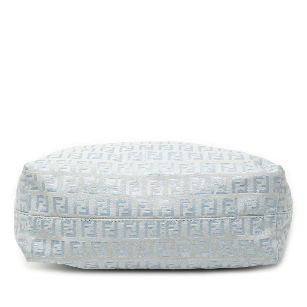 Fendi Small Zucchino Canvas Roll Tote Blue Very good condition - Inside View