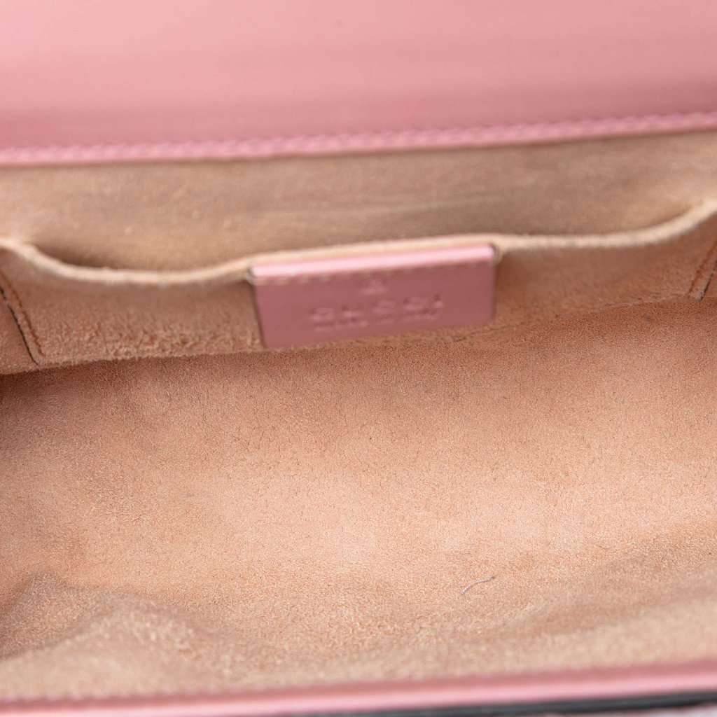 Gucci Small Guccissima Padlock Crossbody Pink Leather Very good - Model View