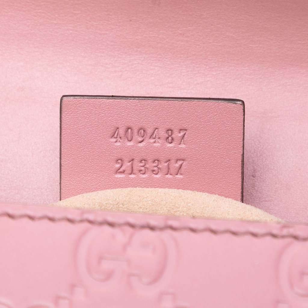 Gucci Small Guccissima Padlock Crossbody Pink Leather Very good - Box View