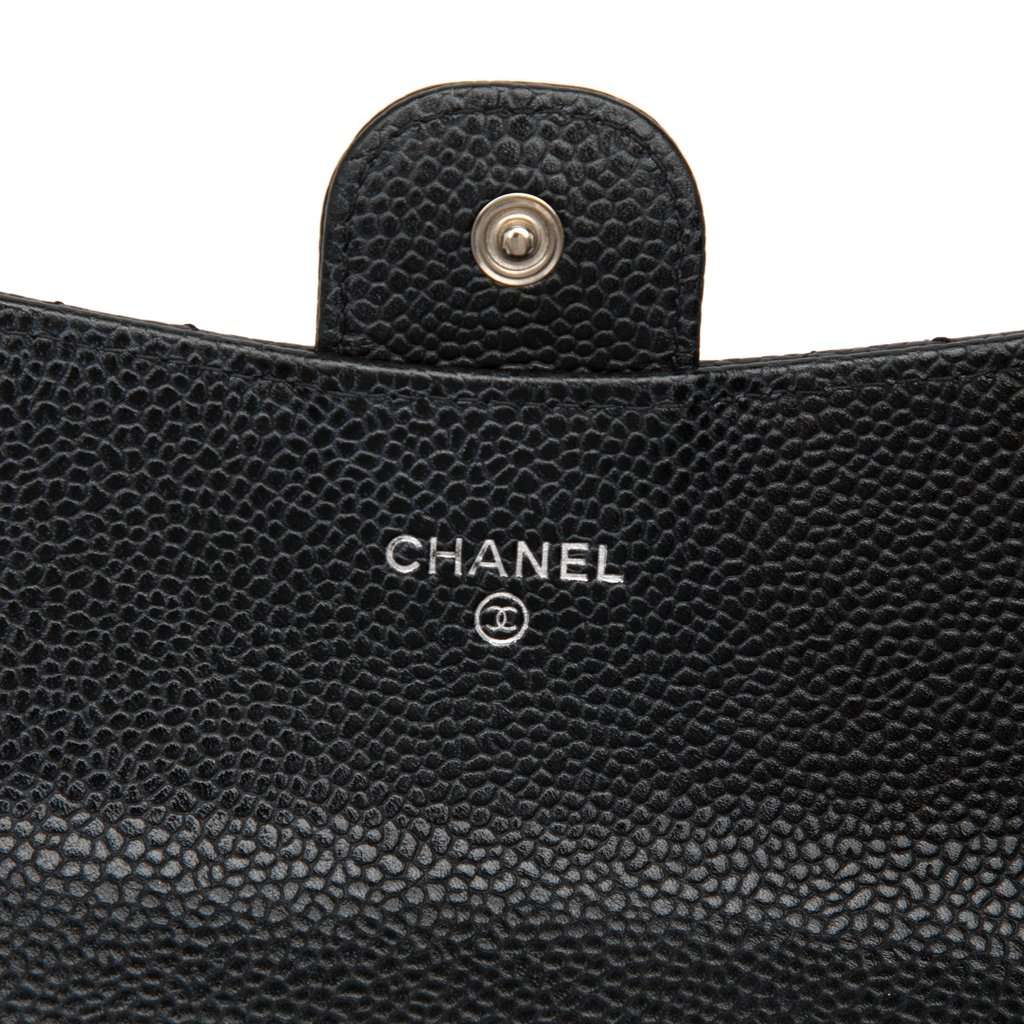 Chanel CC Quilted Caviar Classic Flap Wallet Black Leather Very good - Box View