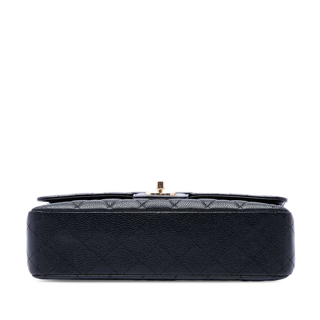 Chanel Medium Classic Caviar Double Flap Black Leather Very good - Inside View