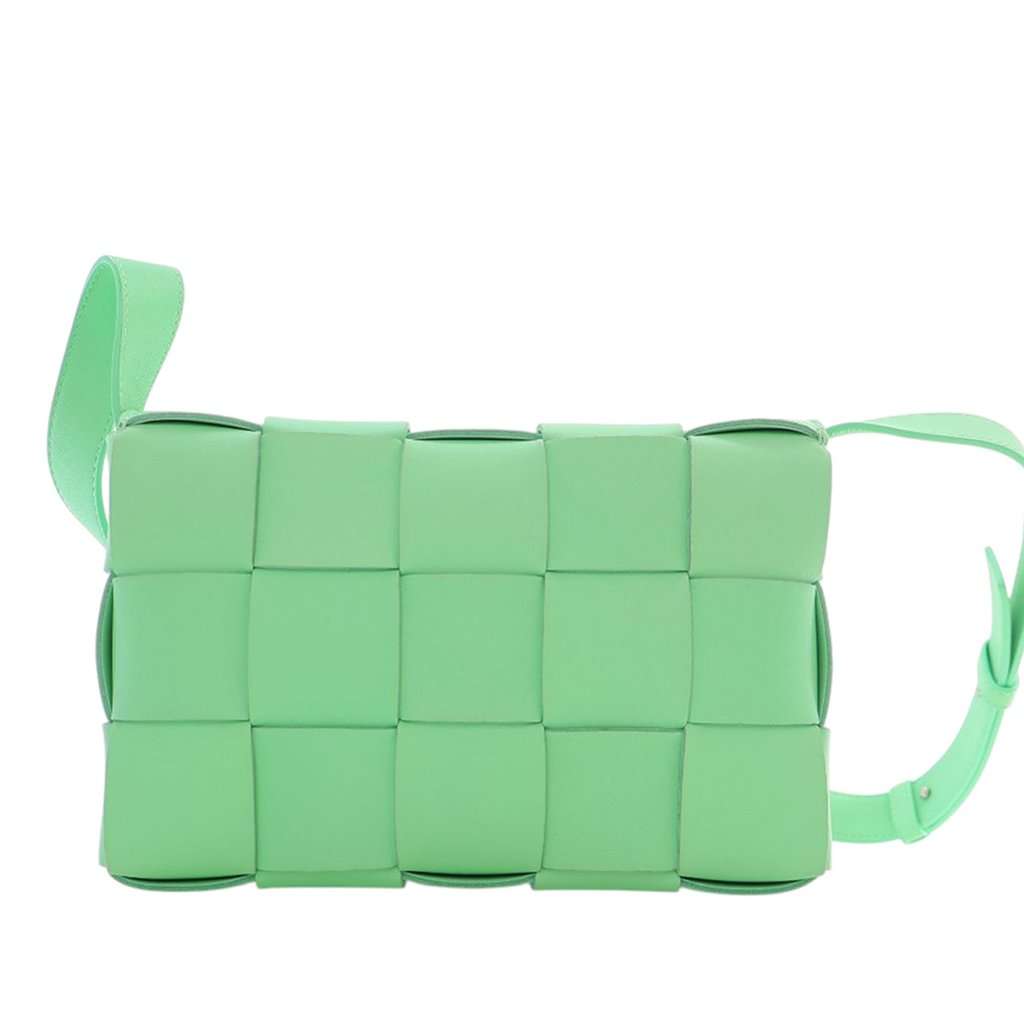 Bottega Veneta Nappa Intrecciato Cassette Crossbody Green Leather Very good condition - Model View