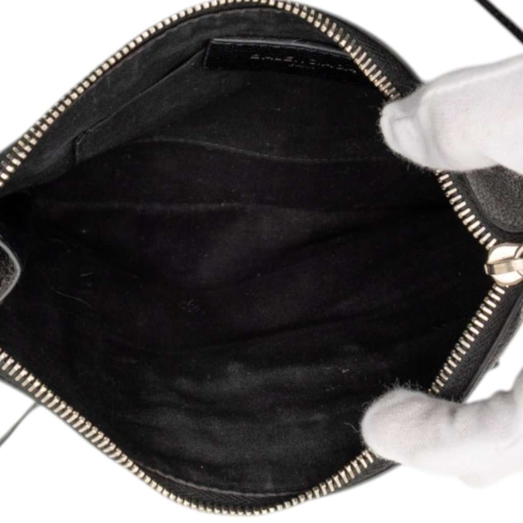 Balenciaga Chevre Motocross Classic Metallic Edge Clutch Black Leather Very good condition - Model View