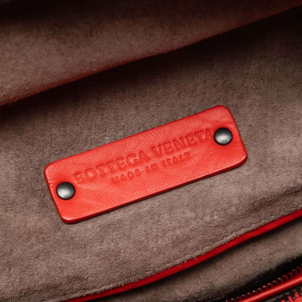 Bottega Veneta Nappa Intrecciato Brick Tote Orange Leather Very good condition - Box View