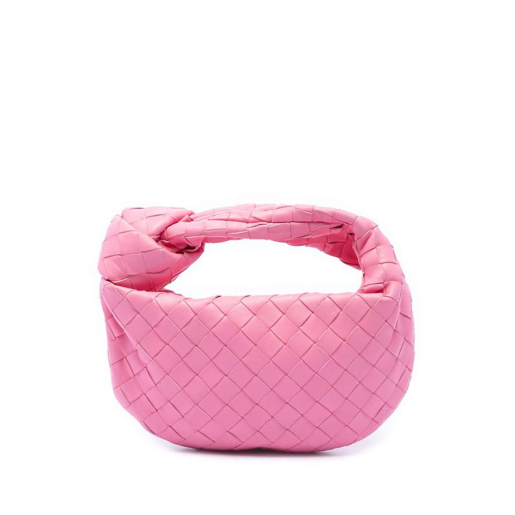 Bottega Veneta Mini Nappa Intrecciato Jodie Pink Leather Very good - Front View
