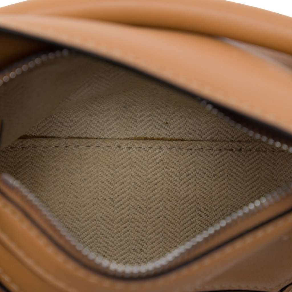 LOEWE Nano Calfskin Puzzle Satchel Brown Leather Very good - Model View