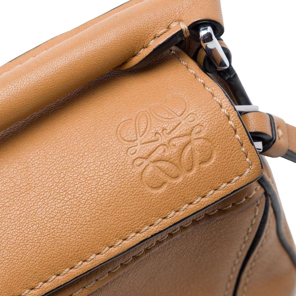 LOEWE Nano Calfskin Puzzle Satchel Brown Leather Very good - Box View