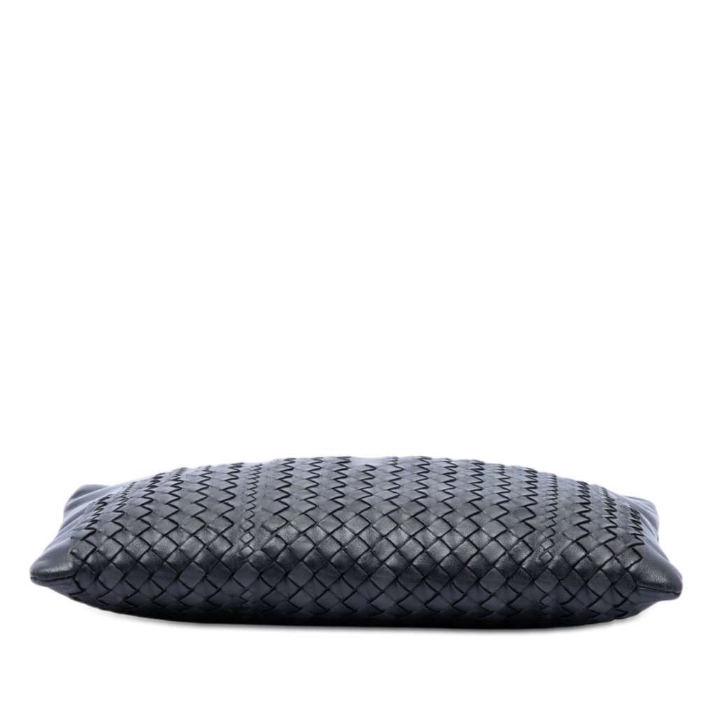 Bottega Veneta Intrecciato Trimmed Leather Clutch Black Leather Very good condition - Inside View