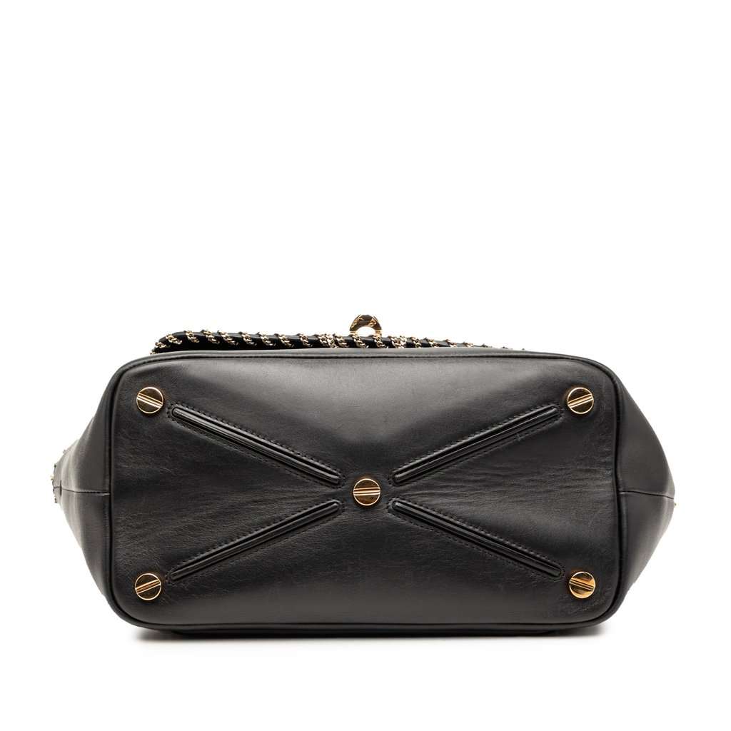 Valentino Leather Demilune Whipstitch Satchel Black Leather Very good condition - Inside View
