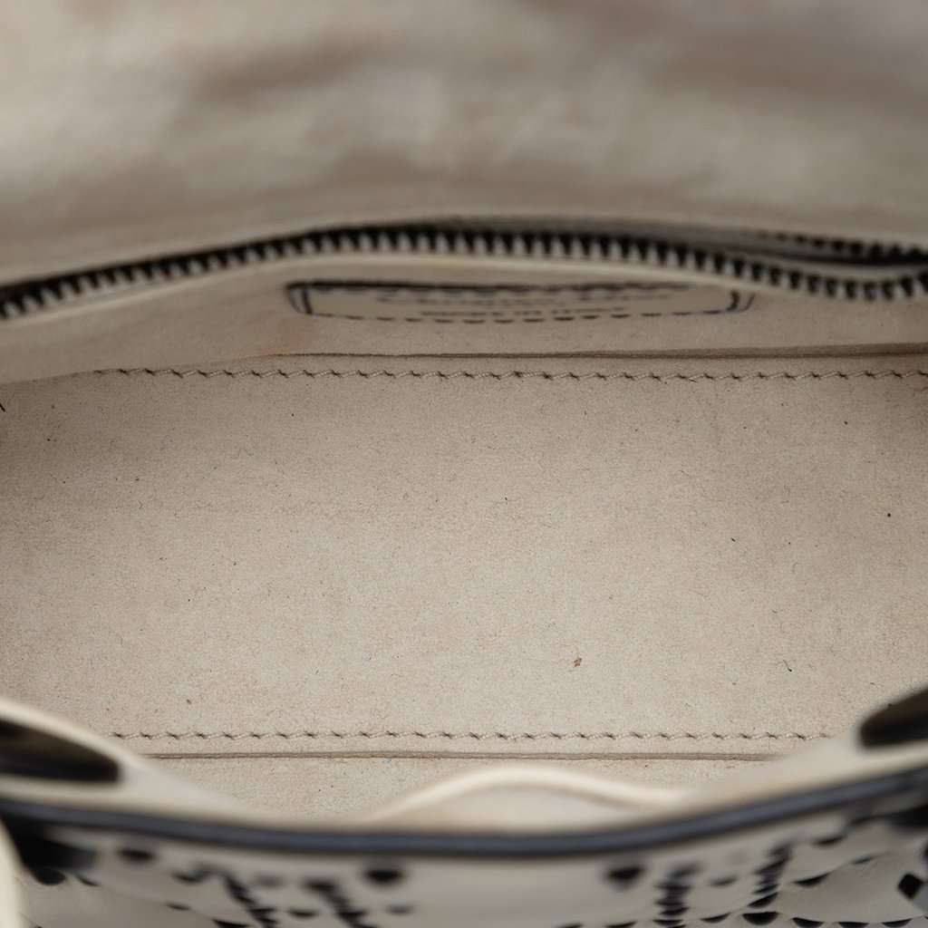 Dior Mini Ultra Matte Calfskin Cannage Studded Supple Lady Dior White Leather Very good condition - Model View