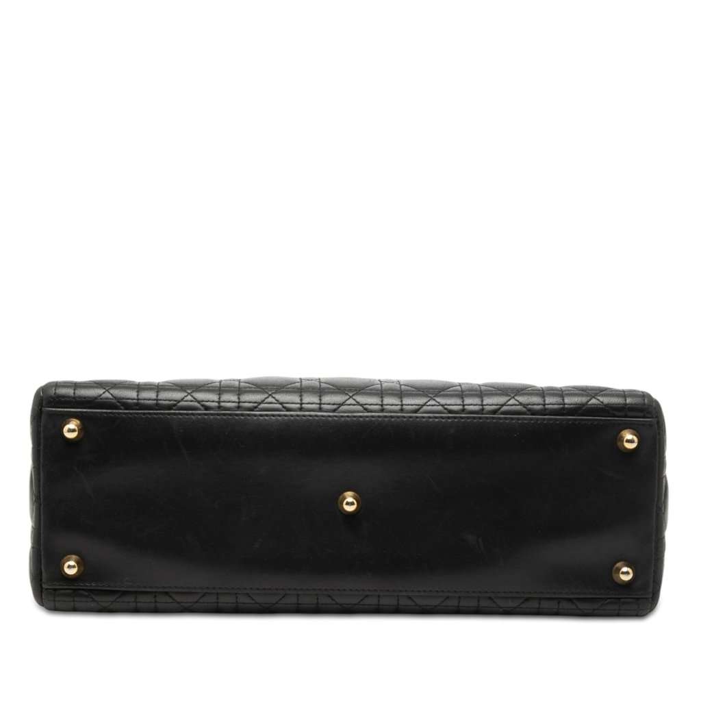 Dior Large Lambskin Cannage Lady Dior Black Leather Very good condition - Inside View