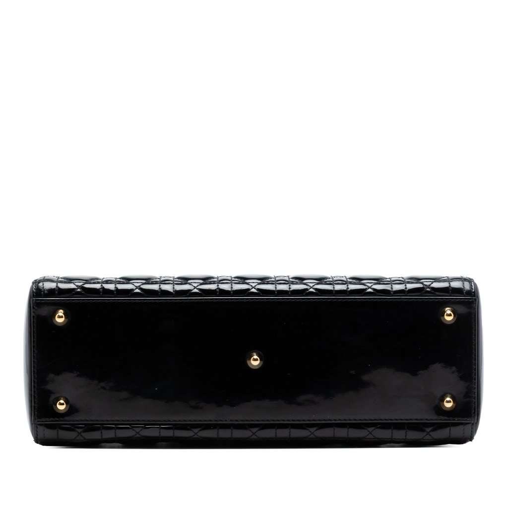 Dior Large Patent Cannage Lady Dior Black Leather Very good condition - Inside View