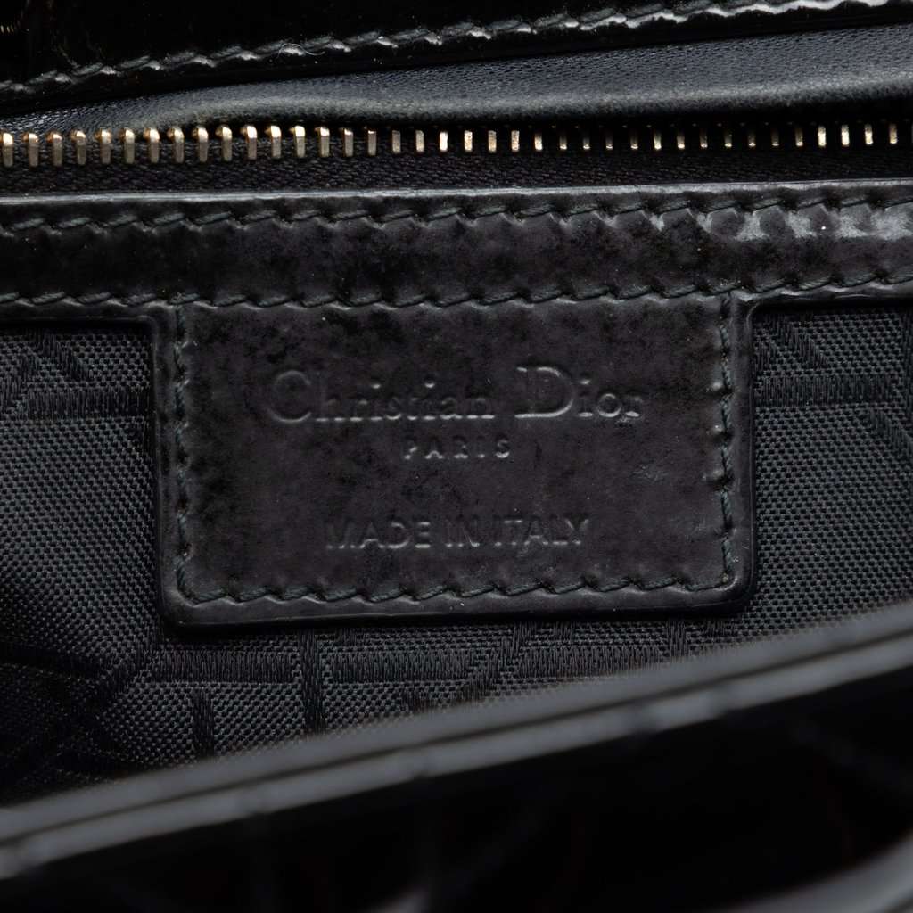 Dior Large Patent Cannage Lady Dior Black Leather Very good condition - Box View