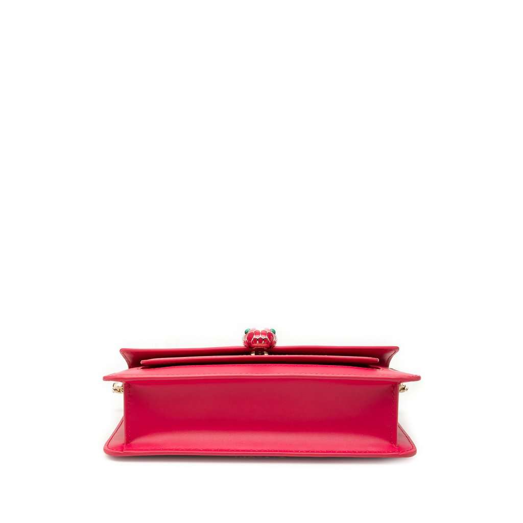 Bvlgari Calfskin Serpenti Forever East West Shoulder Bag Pink Leather Very good condition - Inside View