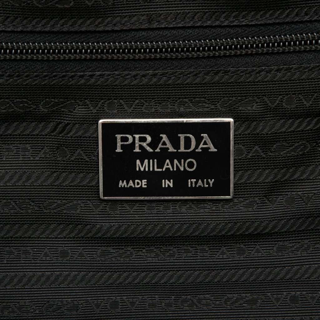 Prada Saffiano Trimmed Tessuto Suitcase Bag Black Very good - Box View