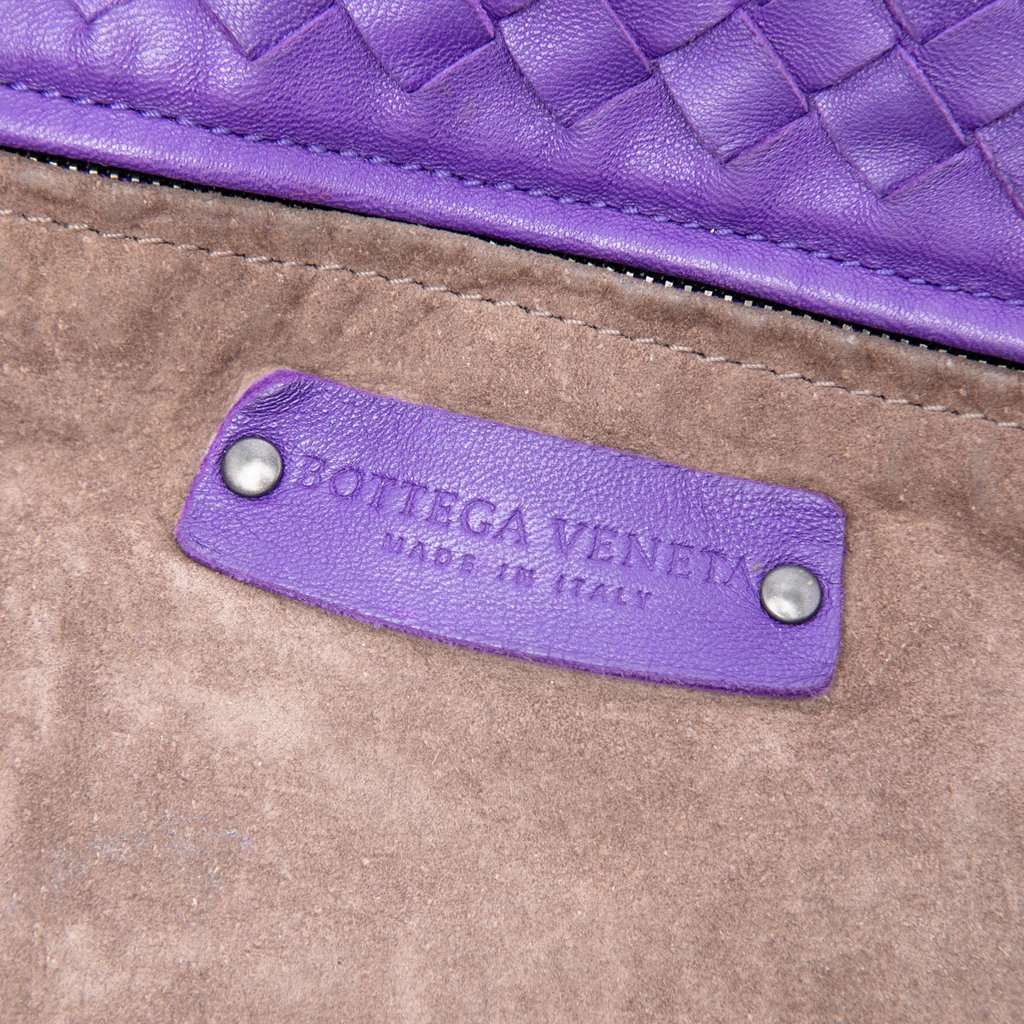 Bottega Veneta Large Nappa Intrecciato Cesta Tote Purple Leather Very good condition - Box View
