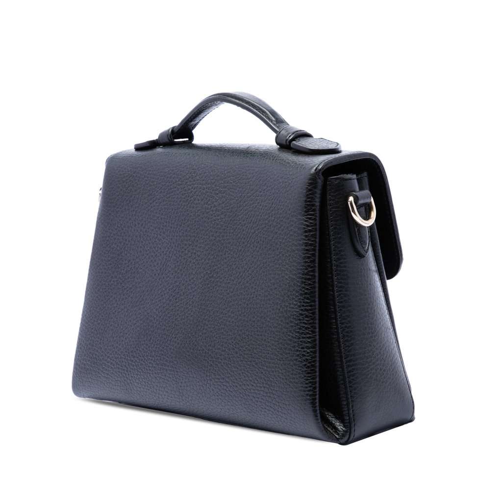 Gucci Small Dollar Calf Interlocking G Satchel Black Leather Very good condition - Back View