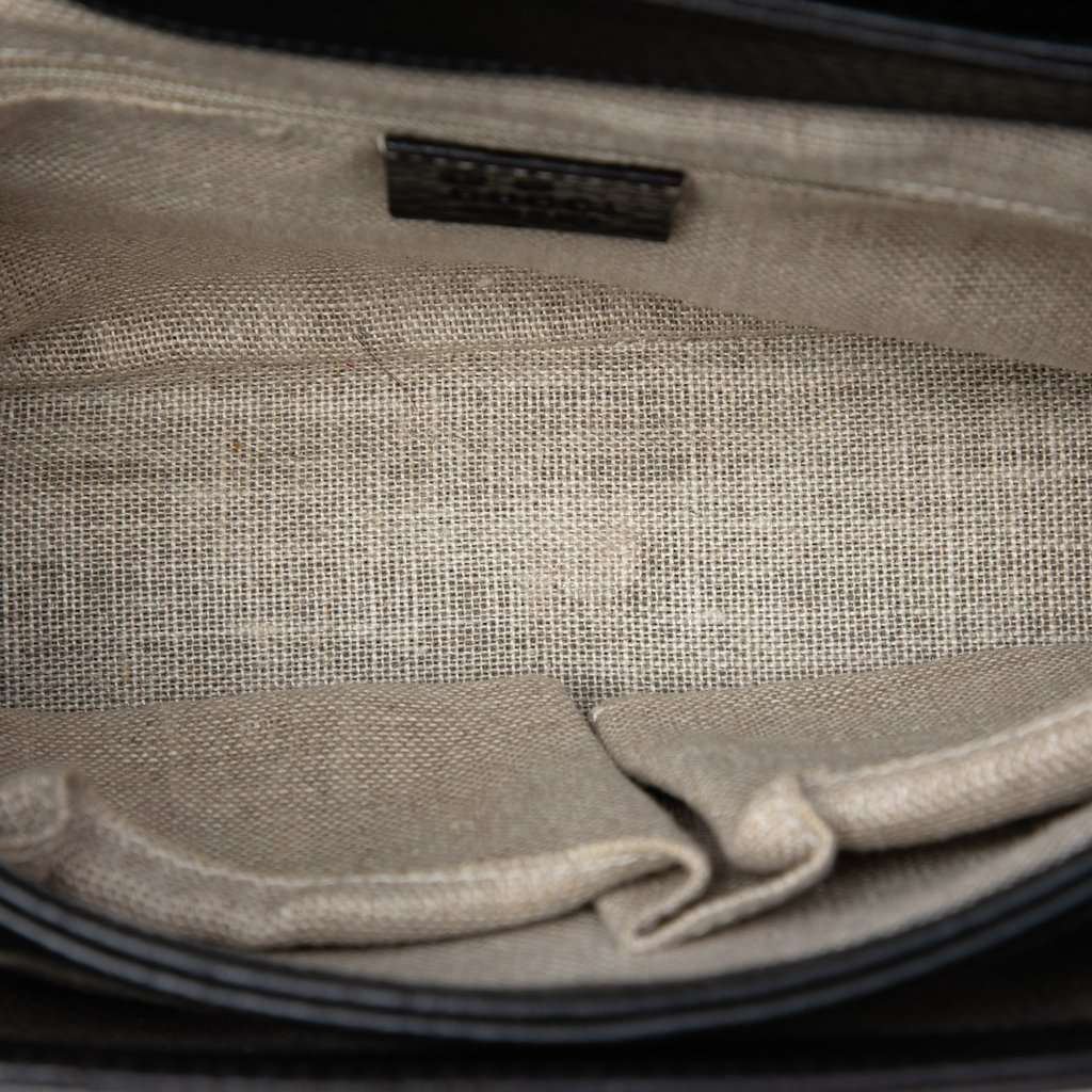Gucci Small Dollar Calf Interlocking G Satchel Black Leather Very good condition - Model View
