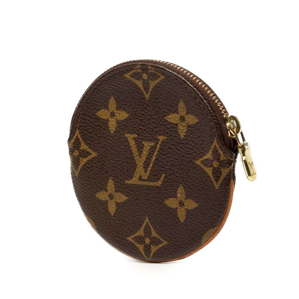 Louis Vuitton Monogram Porte Monnaie Round Coin Pouch Brown Very good - Back View