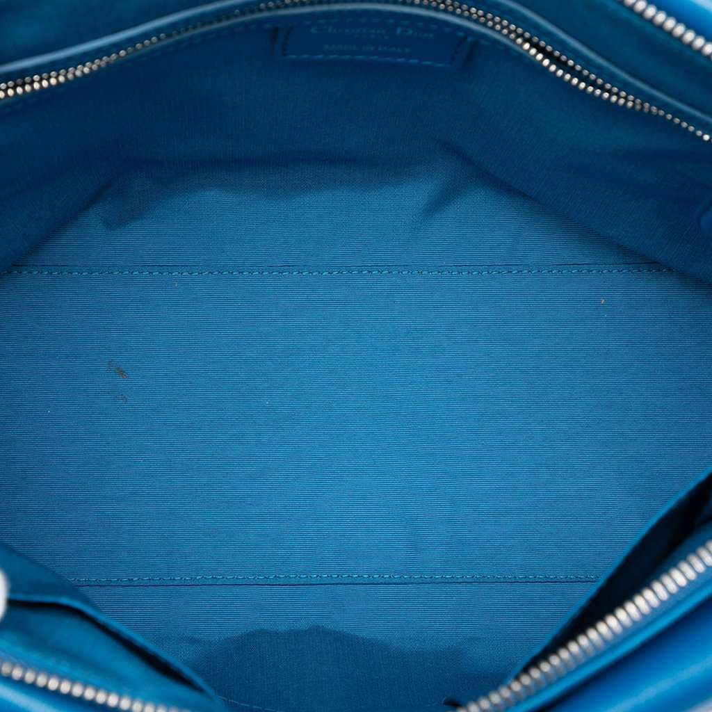 Dior Medium Lambskin Cannage Polochon Granville Satchel Blue Leather Very good condition - Model View