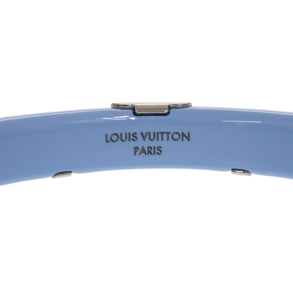 Louis Vuitton Resin and Brass Daily Monogram Cuff Bracelet Blue Plastic Very good condition - Box View