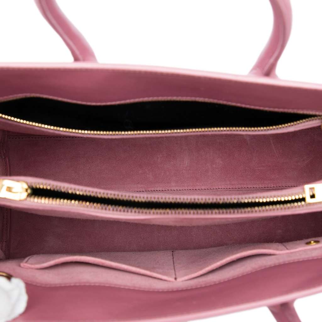 Saint Laurent Small Leather Sac De Jour Satchel Pink Leather Very good - Model View