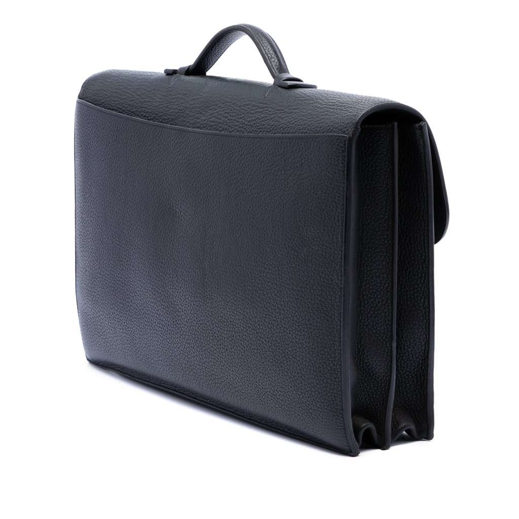 Hermès Togo Sac a Depeches 41 Black Leather Very good condition - Back View