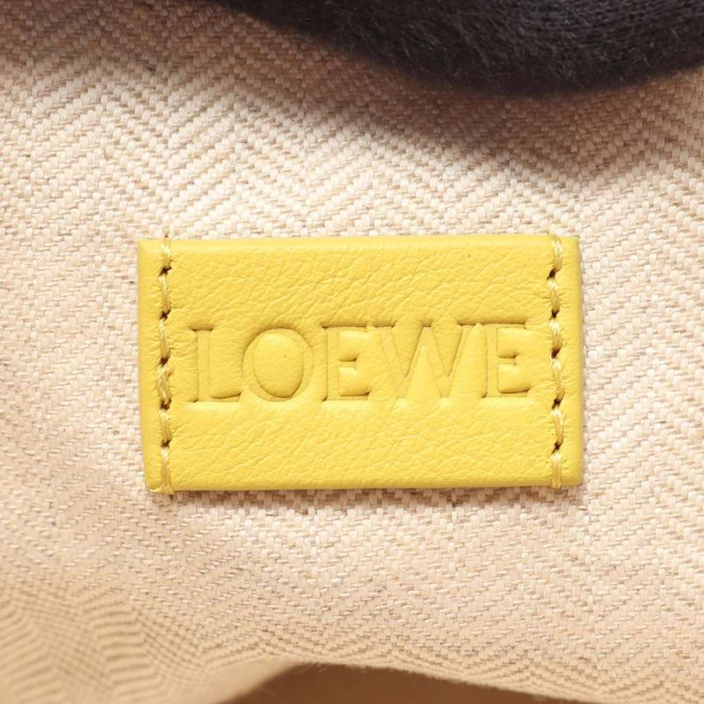 LOEWE Paulas Ibiza Terry Cloth Drawstring Pouch Yellow Never worn - Model View